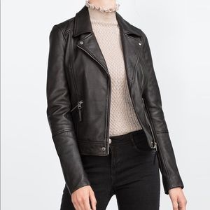 Zara Women’s Genuine Leather Biker Jacket